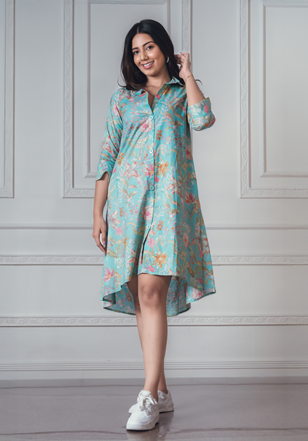 FLORY BLUE MIX KURTA